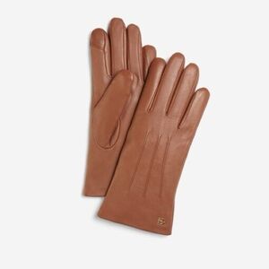 NWT Cole Haan Women's Leather Touch Screen Gloves in British Tan - Size XL
